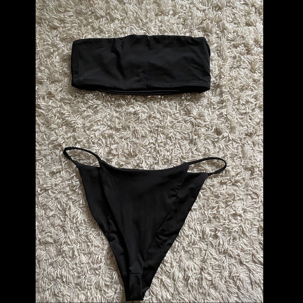 Black cheeky string bandeau bikini from ASOS!!